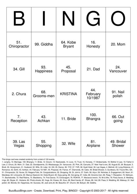 Bride Bingo Cards To Download Print And Customize