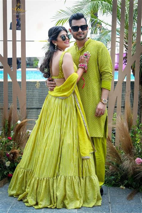 fun filled delhi wedding with the couple in matching haldi outfits wedding matching outfits