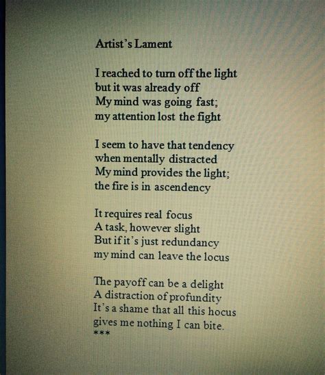 Form experiment. Four stanzas, four lines per stanza, fourth line from
