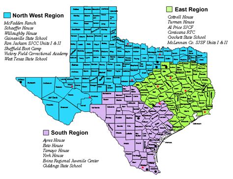 Rural Cities In North Texas Tyc Regional Map Showing The North West