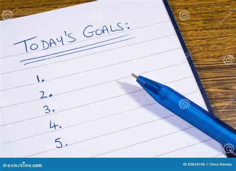 Checklist For Todays Goals Stock Photo Image Of Aspirations 83834196
