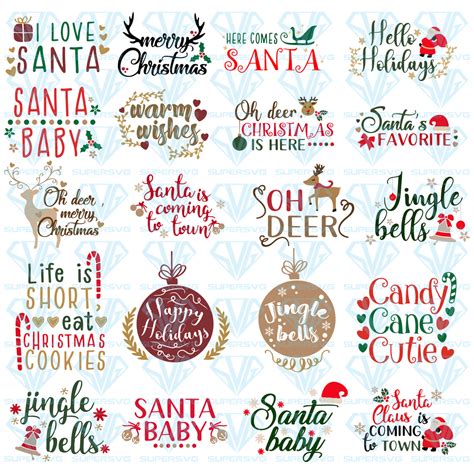 Christmas Bundle Svg Files For Silhouette Files For Cricut Svg Dxf Eps Png Instant Download
