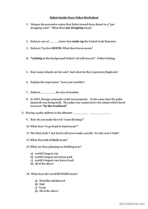 Dubai Inside Story Documentar…: English ESL worksheets pdf & doc