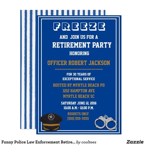 funny police law enforcement retirement invitation in 2020 retirement invitations