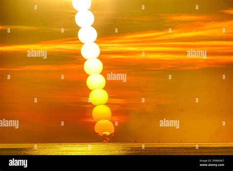 Sunrise Photo Lapse Sequence Of Images Taken From Golden Hour To