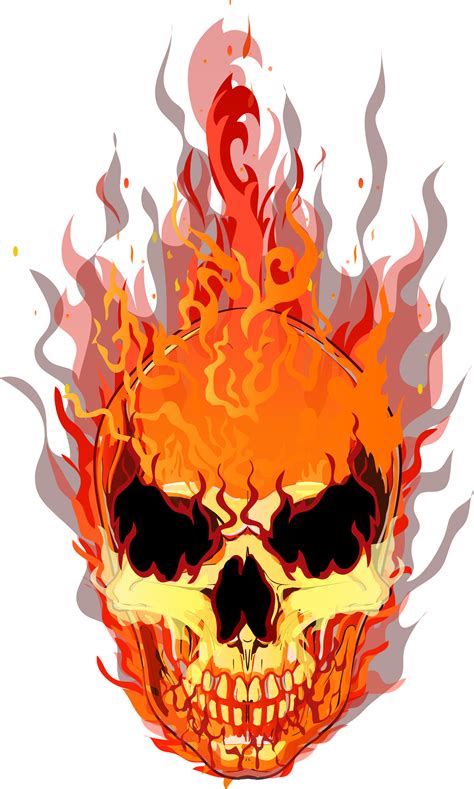 Download T Shirt Fire Vector Flame Skull Download Hq Png Hq Png Image