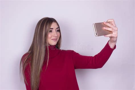 Beautiful Young Girl Taking Selfie Stock Photo Image Of Beautiful