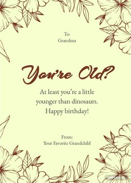 Funny Birthday Card For Grandma Template In Illustrator Psd Pdf Word