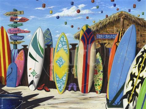 Surf Shack Art Print Scott Westmoreland Art Com Surf Shack Beach Cottage Style Surfboard