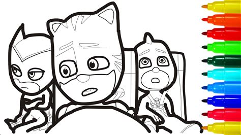 Pj Masks Coloring Pages Youtube