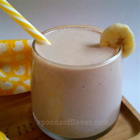 Healthy Banana Milkshake Recipe Spoons Of Flavor