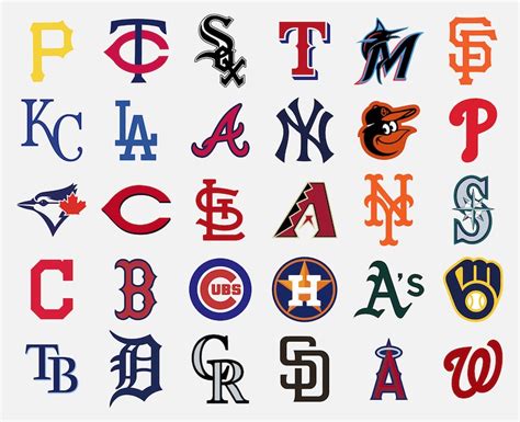 Major League Baseball All 30 Teams Mlb Logo Vector Bundle Ai Etsy