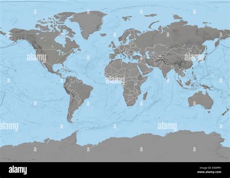 World Map With Country Borders Stock Photo Alamy