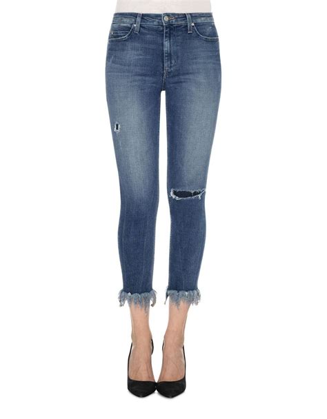 Joe S Jeans Charlie High Rise Distressed Cropped Raw Edge Skinny Jeans
