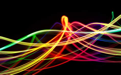Wallpaper Lights Colorful Neon Abstract Circle Cable Streaks