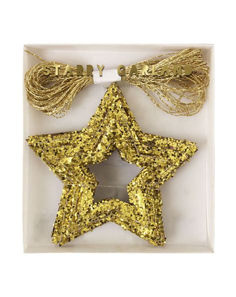 Meri Meri Gold Glitter Stars Mini Garland