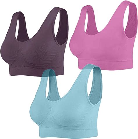 Wireless Bras For Women Push Up Yoga Sports Removable Seamless Bra Women For 3 Pack Bra Tshirt