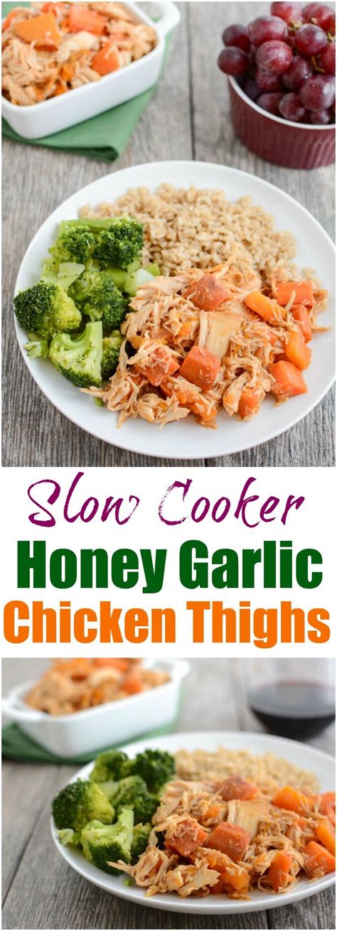 Slow Cooker Honey Garlic Chicken Thighs