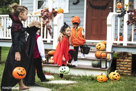 Little Kids Trick Or Treating Premium Image By Unique