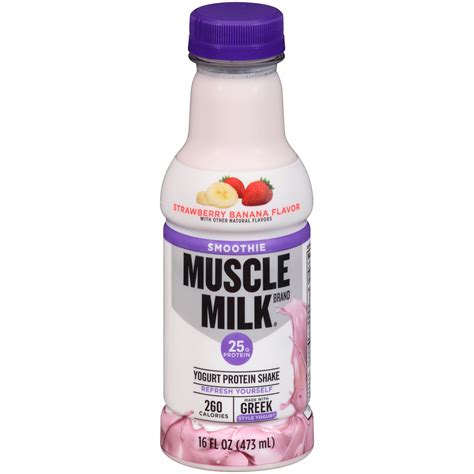 Muscle Milk Smoothie Strawberry Banana Flavor Yogurt Protein Shake 16