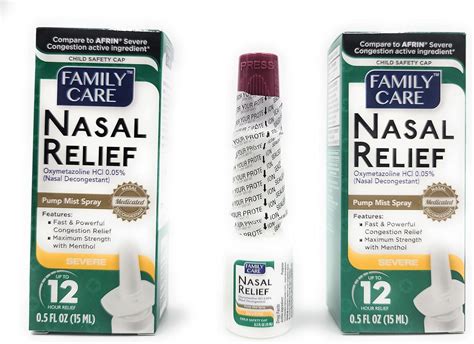 Nasal Relief Spray Pump Mist Anti Drip Severe Congestion Oxymetazoline Hci 12