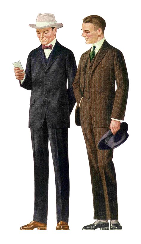 Free Vintage Fashion Digital Clip Art Of Mens 1915 Suit Graphics