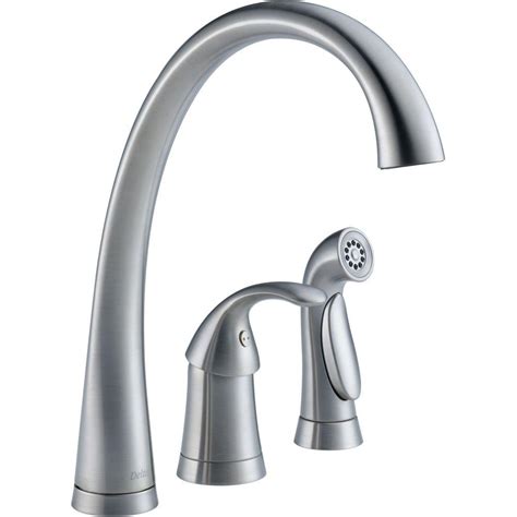 Delta Pilar Waterfall Single Handle Standard Kitchen Faucet With Side