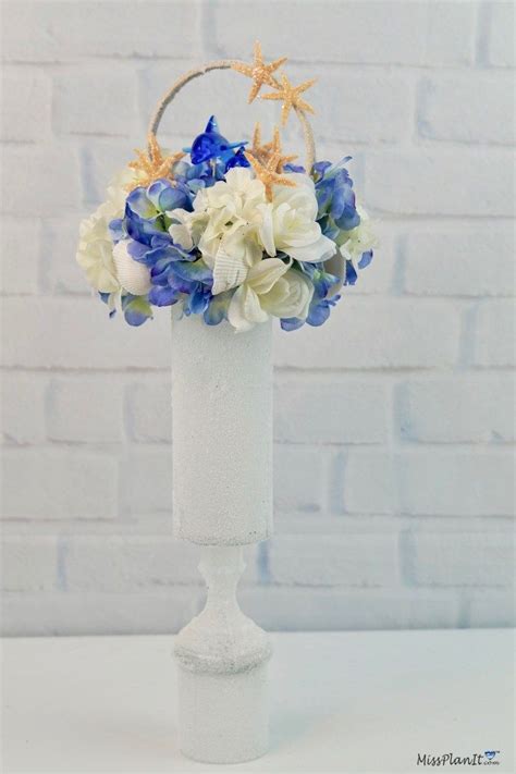 Diy Tall Dolphin Beach Wedding Centerpiece With 3 Dollar Tree Vase