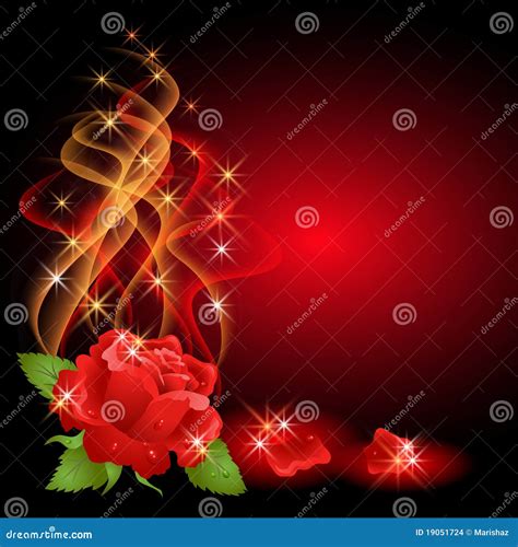 Rose And Stars Stock Vector Illustration Of Glow Celebrate 19051724
