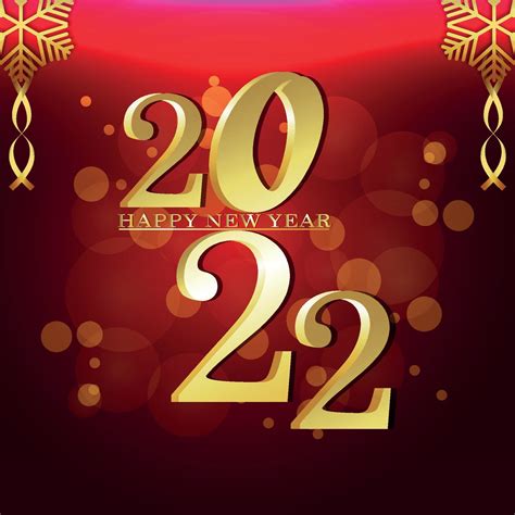 2022 New Year Event Party Greeting Card With Golden Text Effect 2290412