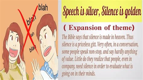 Speech Is Silver Silence Is Golden Expansion Of Theme Proverbspeech