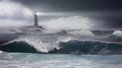 Lighthouse In The Storm Hd Wallpaper 1920x1080 Leuchtturm Turm Leuchten