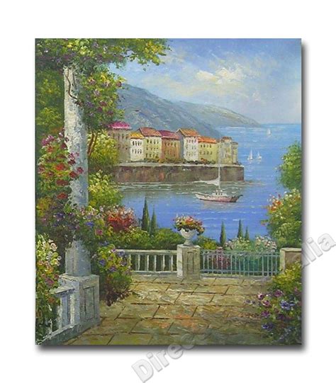 Heaven On Earth Mediterranean Blue Hand Painted Artwork For Office