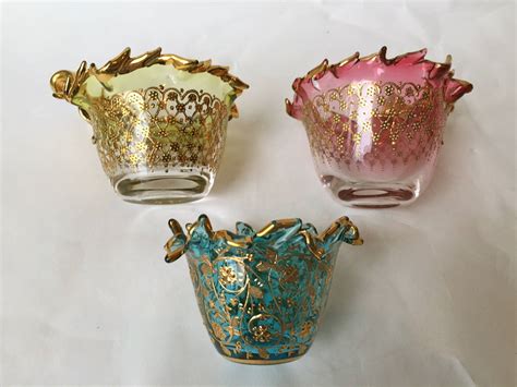 Very Unusual Rare Moser Cups And Saucers Circa 1900 At 1stdibs
