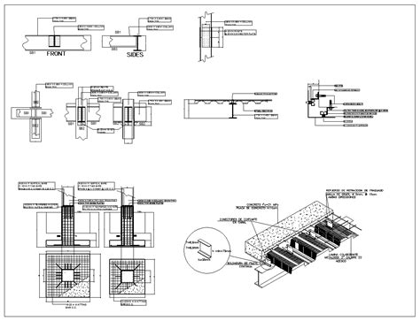 Steel Structure Details V2 Cad Drawings Downloadcad Blocksurban City