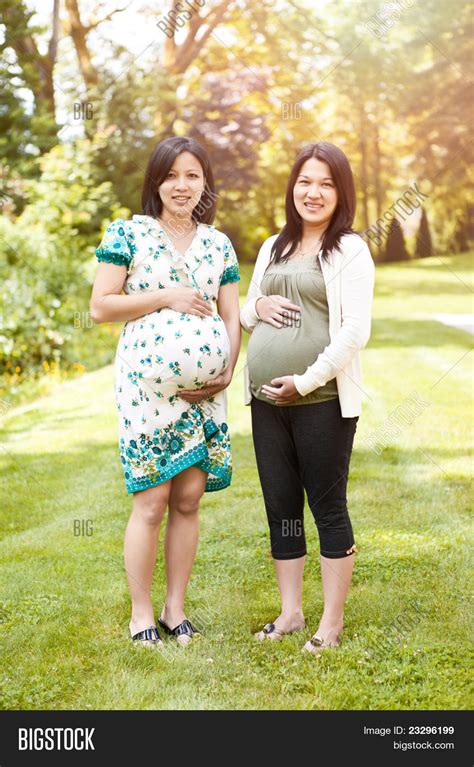 Shot Two Beautiful Pregnant Asian Image And Photo Bigstock