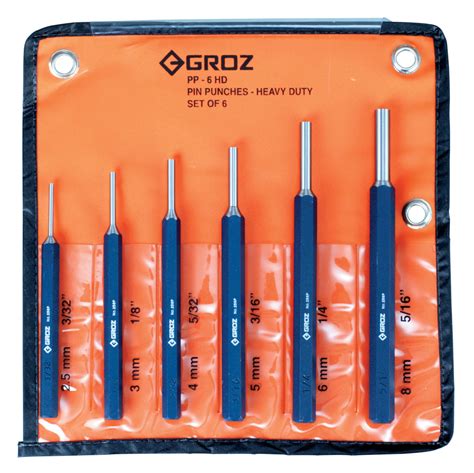 Heavy Duty Pin Punch Set Groz Usa