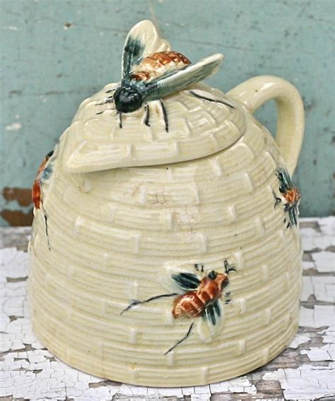 Vintage Honey Pot Pitcher Bee Skep Japan Etsy Honey Pot Bee Skep