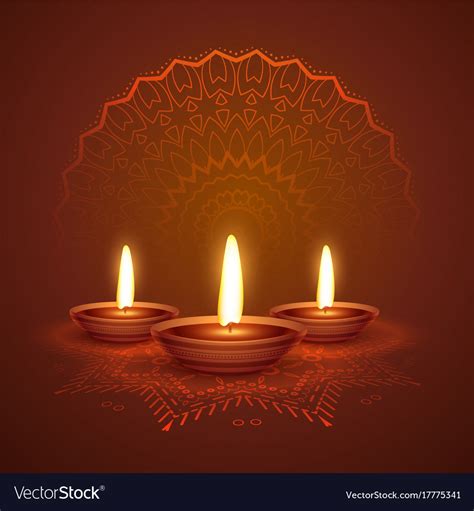 Diwali Festival Diya Beautiful Background Vector Image