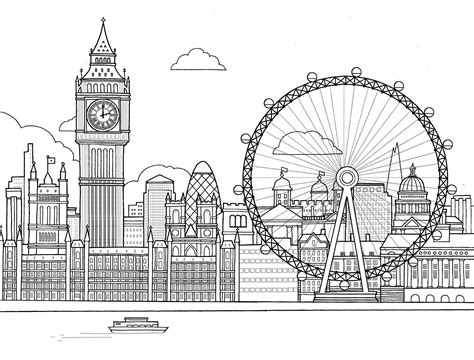 Sketch London Eye Coloring Pages