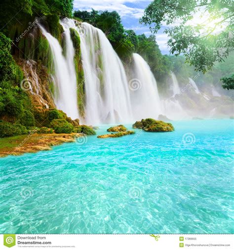Waterfall Landscape Stock Image Image Of Beauty China