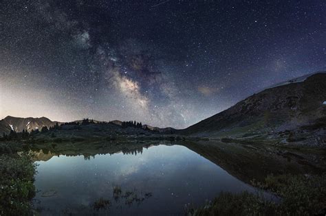 Fonds Decran Voie Lactée Lac Étoile Ciel Nuit Сosmos Nature