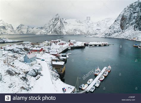 The Fishing Village Of Hamnoy In The Lofoten Islands In Norway Aerial