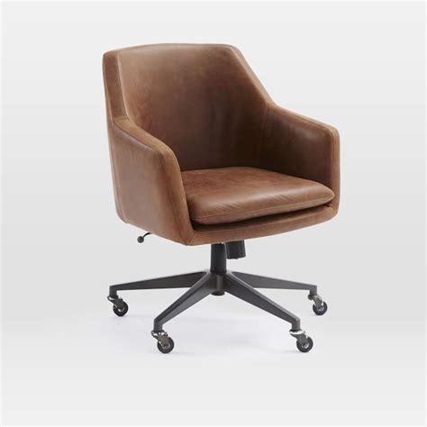 Helvetica Leather Office Chair Upholstered Office Chair Home Office