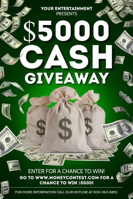 Cash Giveaway Contest Money Template Contest Win Money