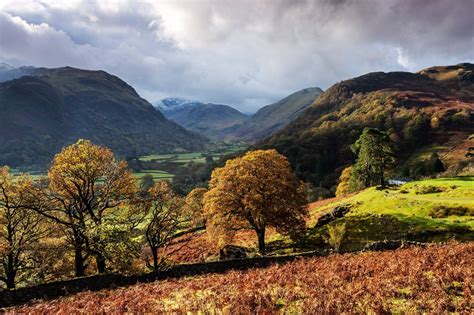 The Dales And Fells Of Borrowdale Valley Near Derwentwater Lake In