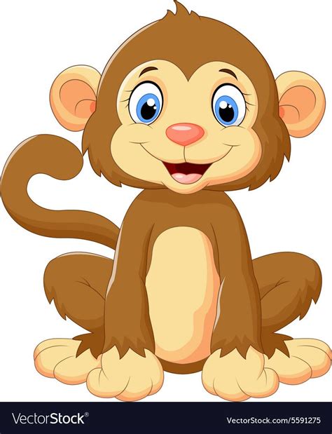 Illustration Of Cartoon Cute Monkey Sitting Download A Free Preview Or