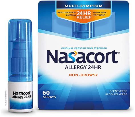 Nasacort Allergy Nasal Spray 24hr Relief 60 Sprays 037 Floz 10