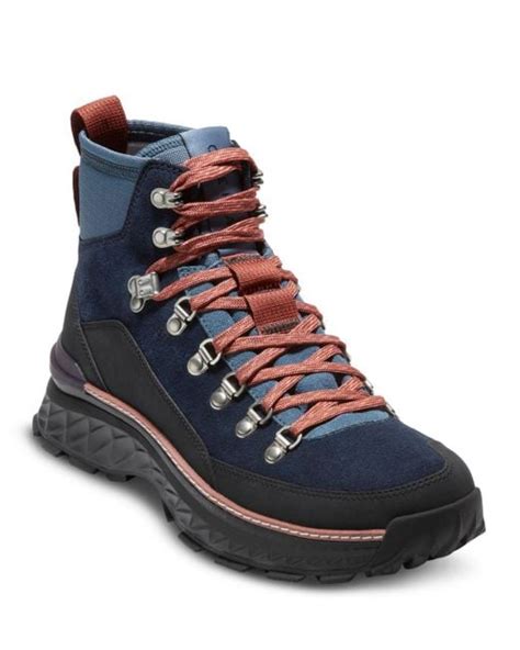 cole haan 5 zerogrand explore waterproof hiking boots in blue for men lyst