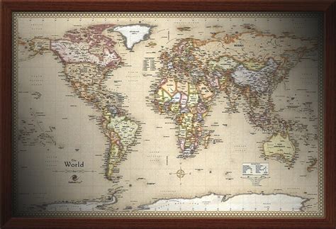 World Wall Framed Map Digital Maps Netmaps Uk Vector Vrogue Co